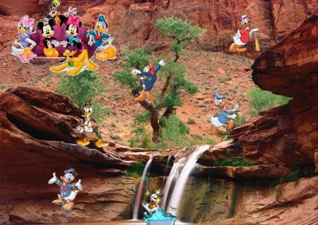 Donald and his friends into full nature